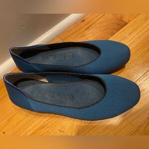Rothy's Women's teal square toe flat